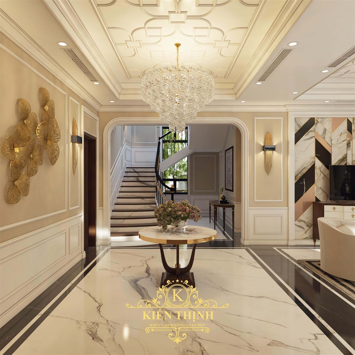  Mẫu thiết kế nội thất phòng khách biệt thự vườn phong cách hiện đại 2 tầng đẹp gây thương nhớ tại Quảng Trịt