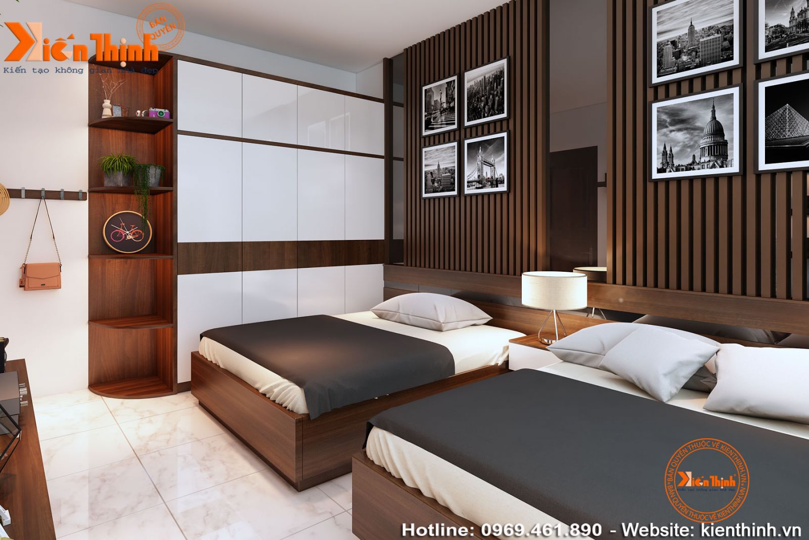 Thiết kế nội thất phòng ngủ phong cách hiện đại NT1755 04
