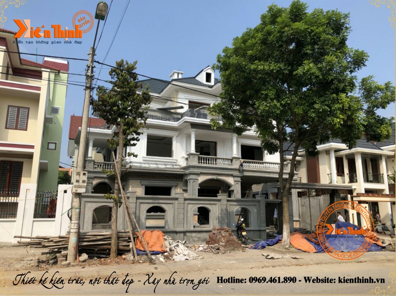Thiết kế và thi công xây dựng biệt thự tân cổ điển 3 tầng ở Lào Cai