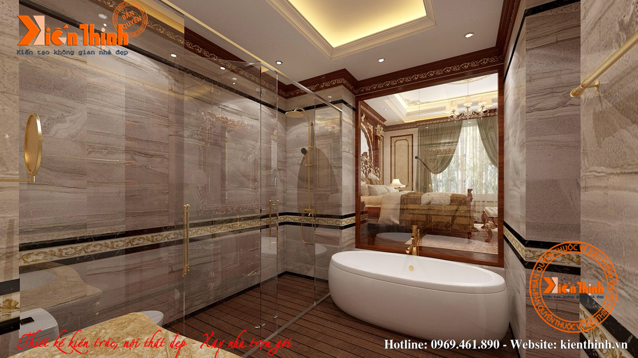 Mẫu phòng tắm sang trọng và hiện đại của biệt thự tân cổ điển đẹp