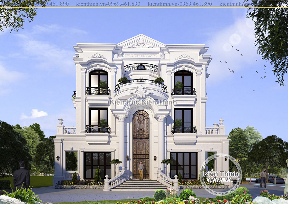 Tổng hợp các mẫu biệt thự đẹp 3 tầng phong cách tân cổ điển Pháp