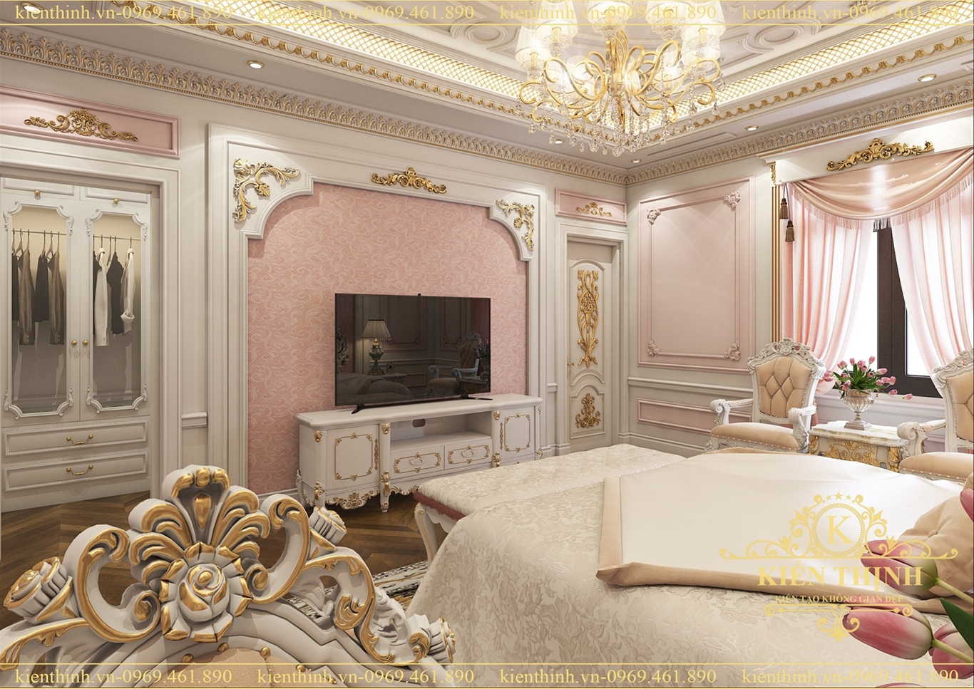 Thiết kế nội thất phòng ngủ của ngôi biệt thự đẹp