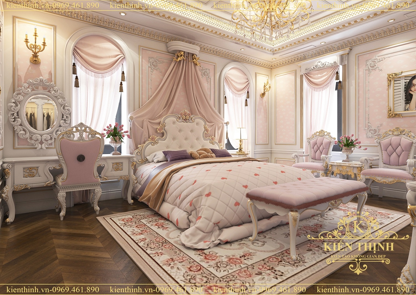 Thiết kế nội thất phòng ngủ cho bé gái đẹp và dễ thương