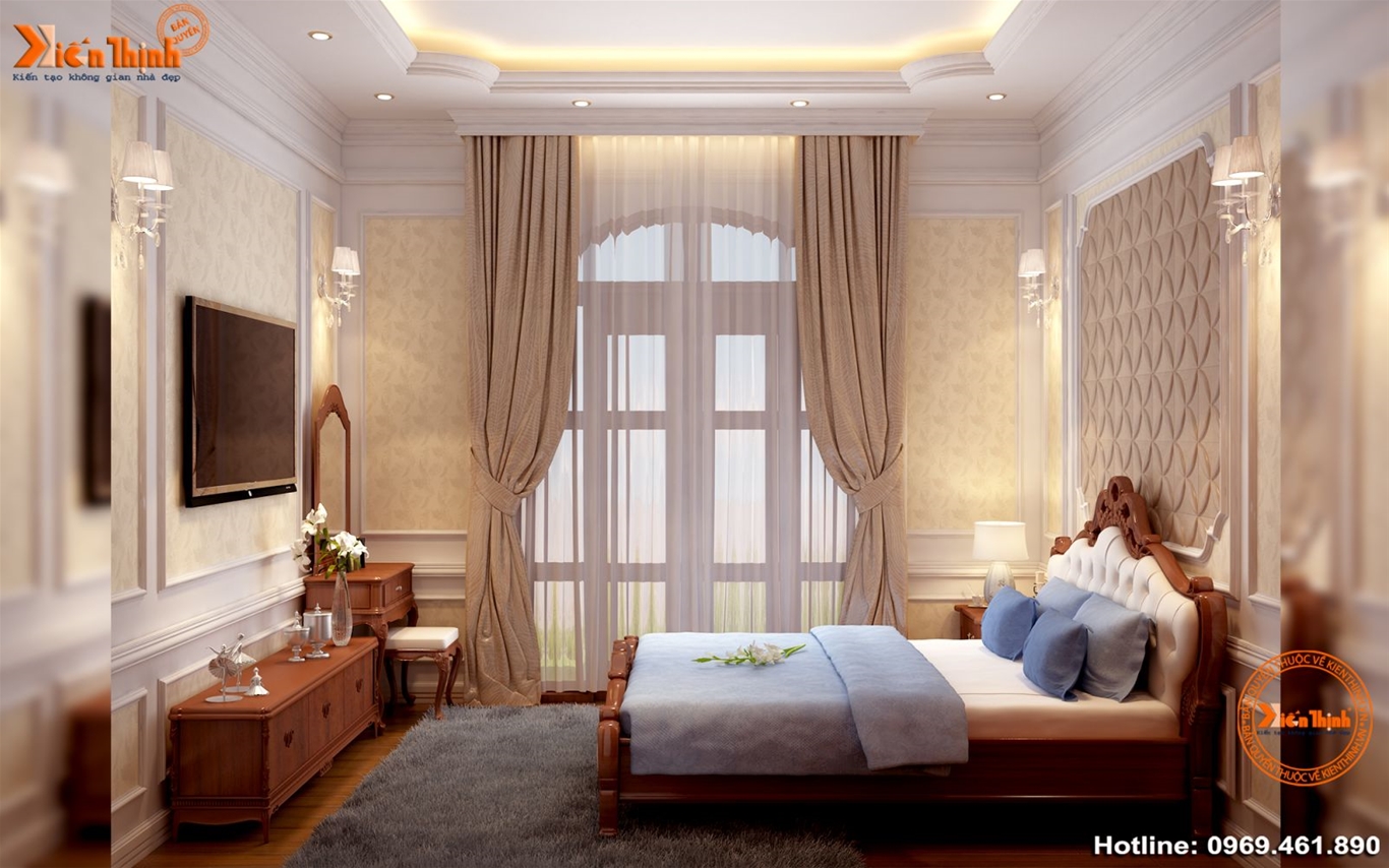Thiết kế nội thất phòng ngủ phong cách tân cổ điển đẹp và sang trọng 03