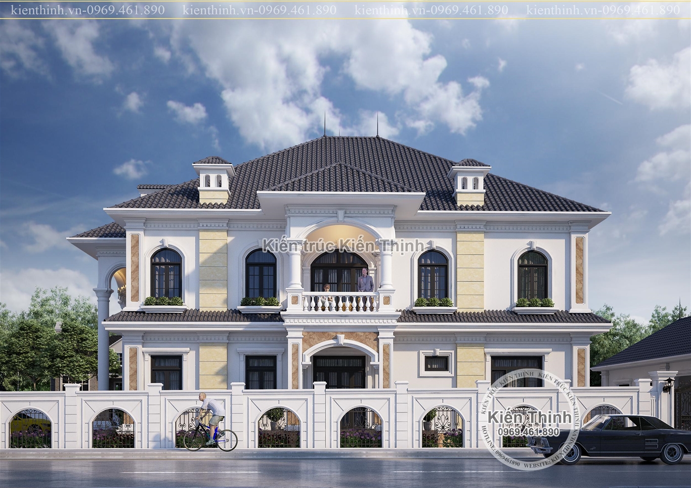 Thiết kế biệt thự 2 tầng đẹp kiến trúc tân cổ điển châu Âu ở Củ Chi