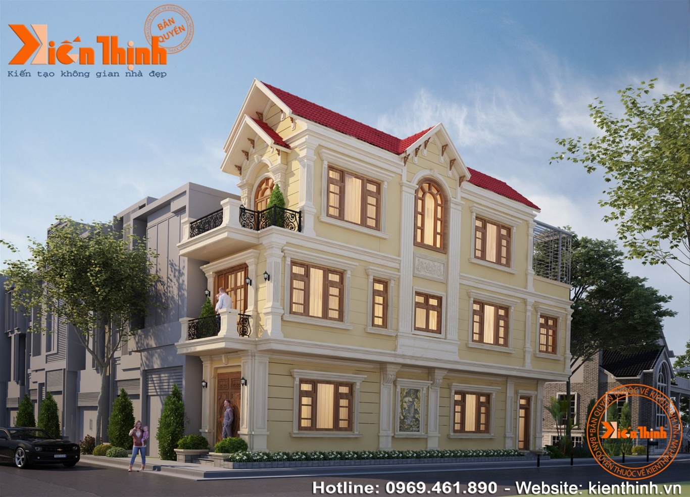 Mẫu thiết kế biệt thự 3 tầng đẹp tại Quảng Ninh - BT1807