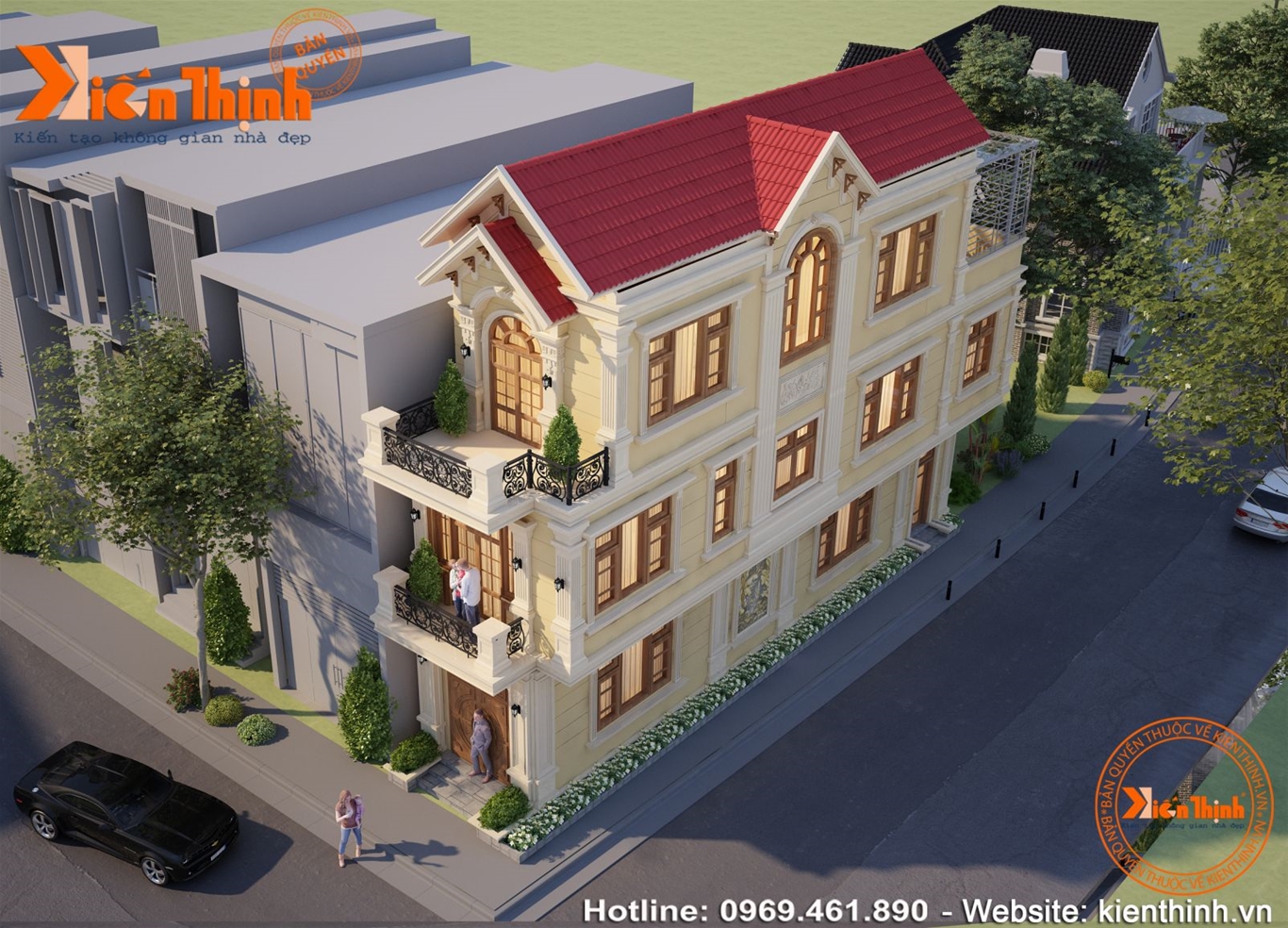 Mẫu thiết kế biệt thự 3 tầng đẹp tại Quảng Ninh - BT1807