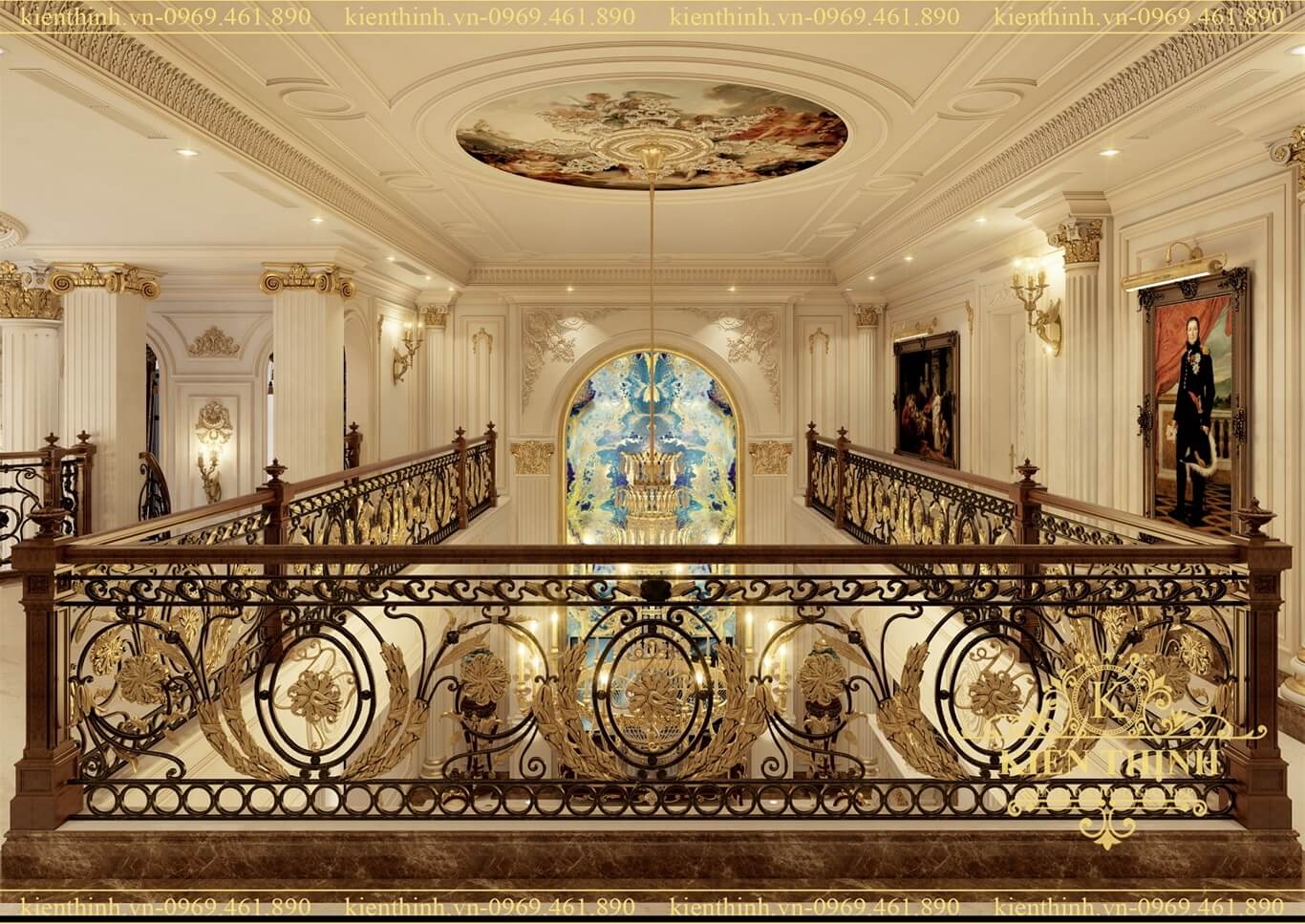 Mẫu thiết kế biệt thự 4 tầng phong cách tân cổ điển châu Âu đẳng cấp nội thất Hoàng Gia tại Hà Nội - BT1909