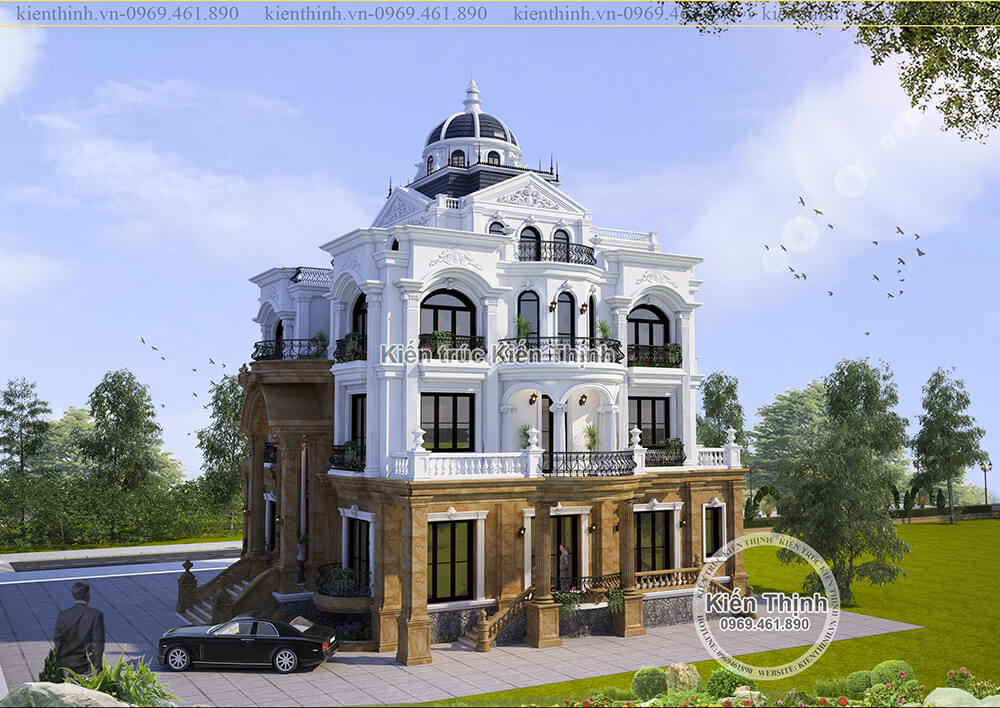 Mẫu thiết kế biệt thự - lâu đài 3 tầng đẹp tân cổ điển châu Âu sang trọng tại Thanh Hóa - BT1914