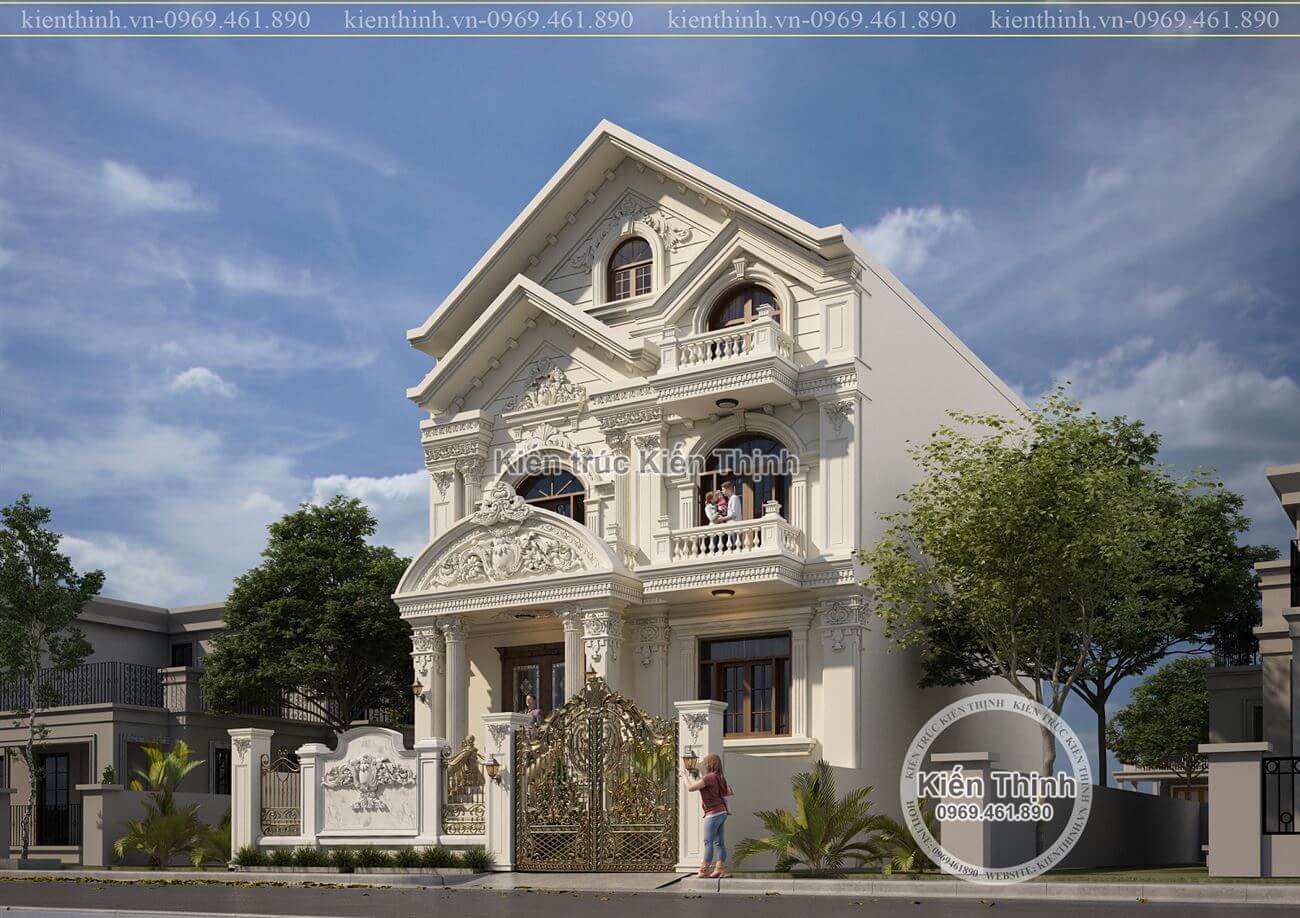 Mẫu thiết kế biệt thự 2 tầng kiểu tân cổ điển đẹp tại Lạng Sơn BT1926