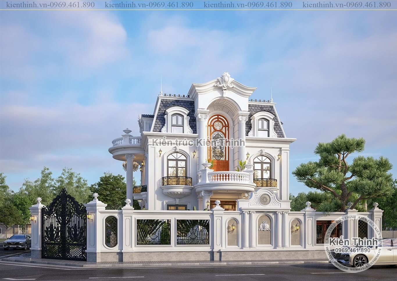 Mẫu thiết kế biệt thự 3 tầng phong cách Pháp tân cổ điển châu Âu đẹp tại Hồ Chí Minh - BT2017