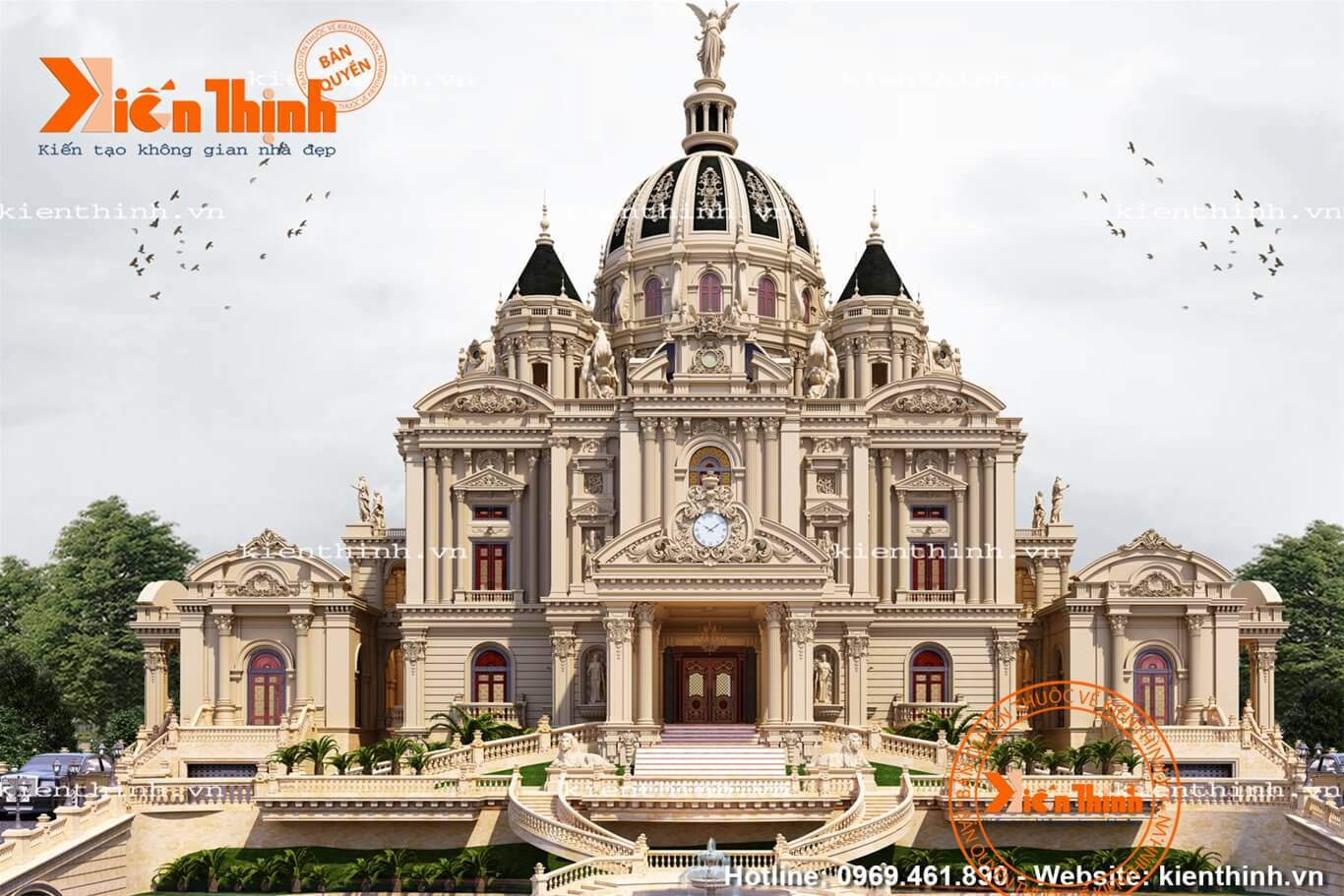 Thiết kế cung điện, lâu đài cao cấp phong cách tân cổ điển đẹp và sang trọng ở Đồng Nai
