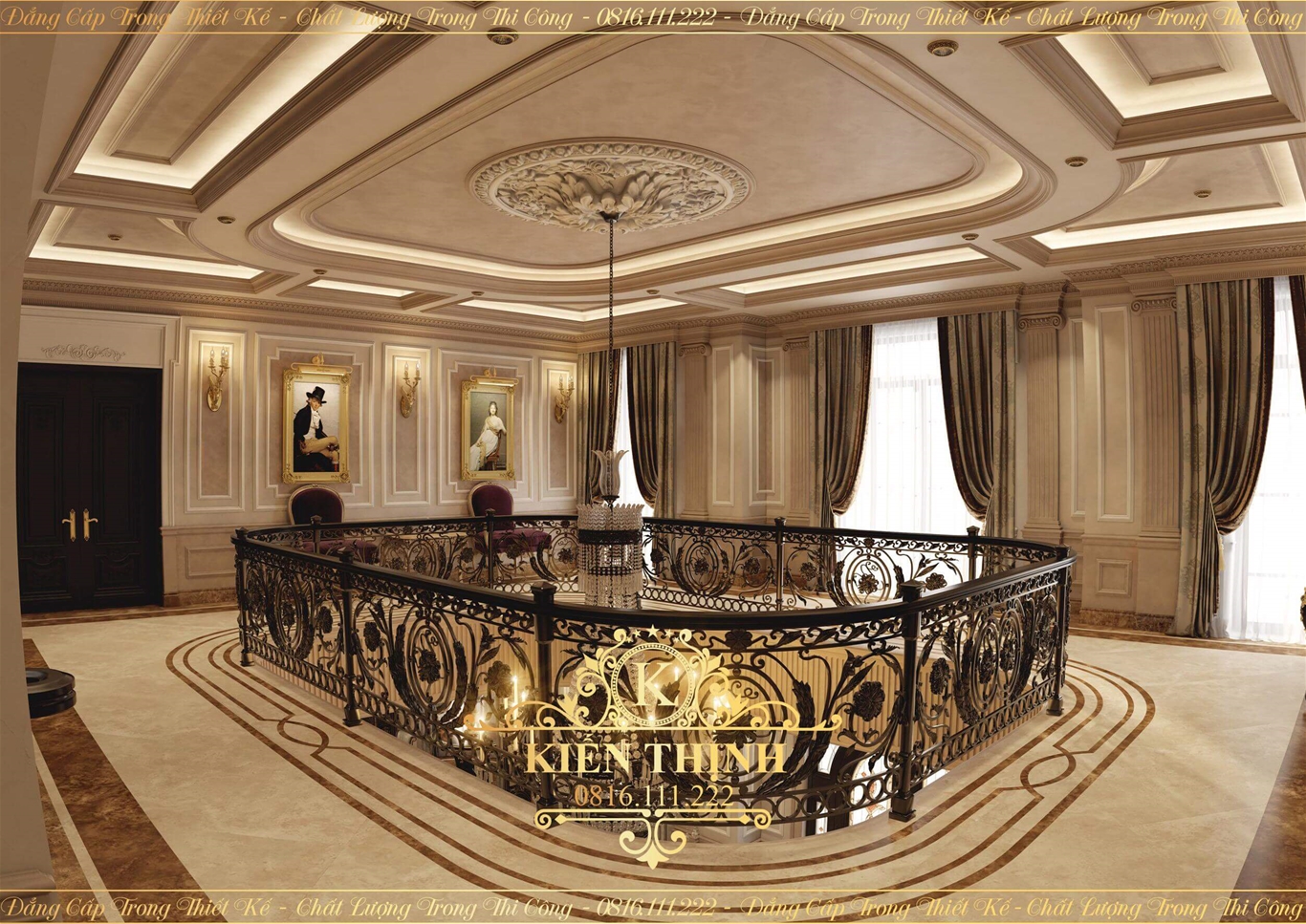 Mẫu thiết kế nội thất biệt thự tân cổ điển hoàng gia đẹp lộng lẫy ở TP Huế 
