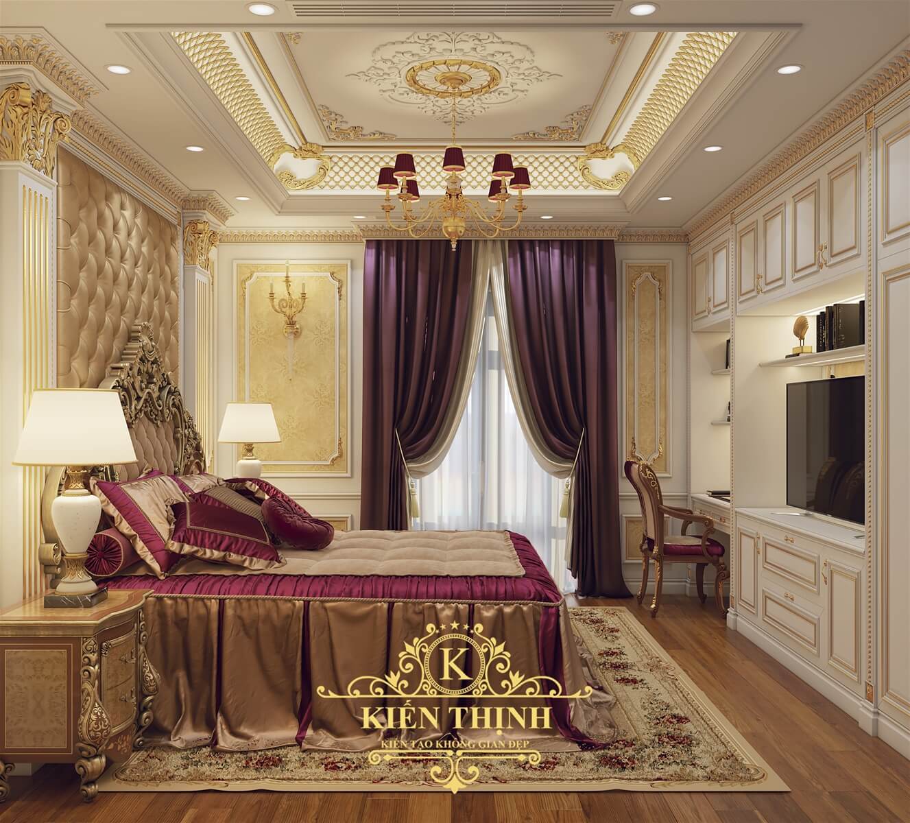  Mẫu thiết kế phòng ngủ biệt thự tân cổ điển Châu Âu đẹp lộng lẫy tại Nghệ An