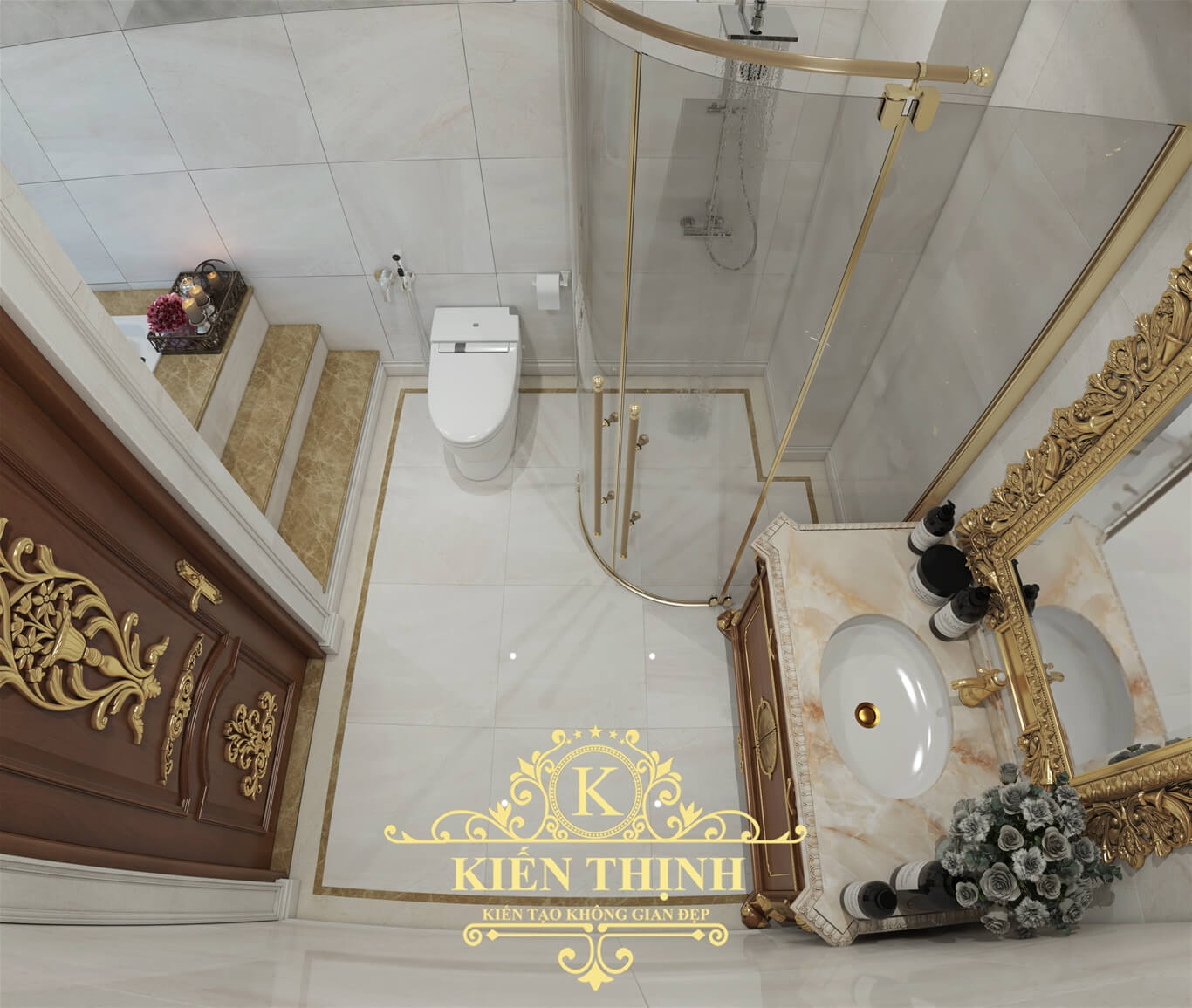 Thiết kế phòng tắm sang trọng cao cấp cho biệt thự tân cổ điển đẹp luxury bathroom interior