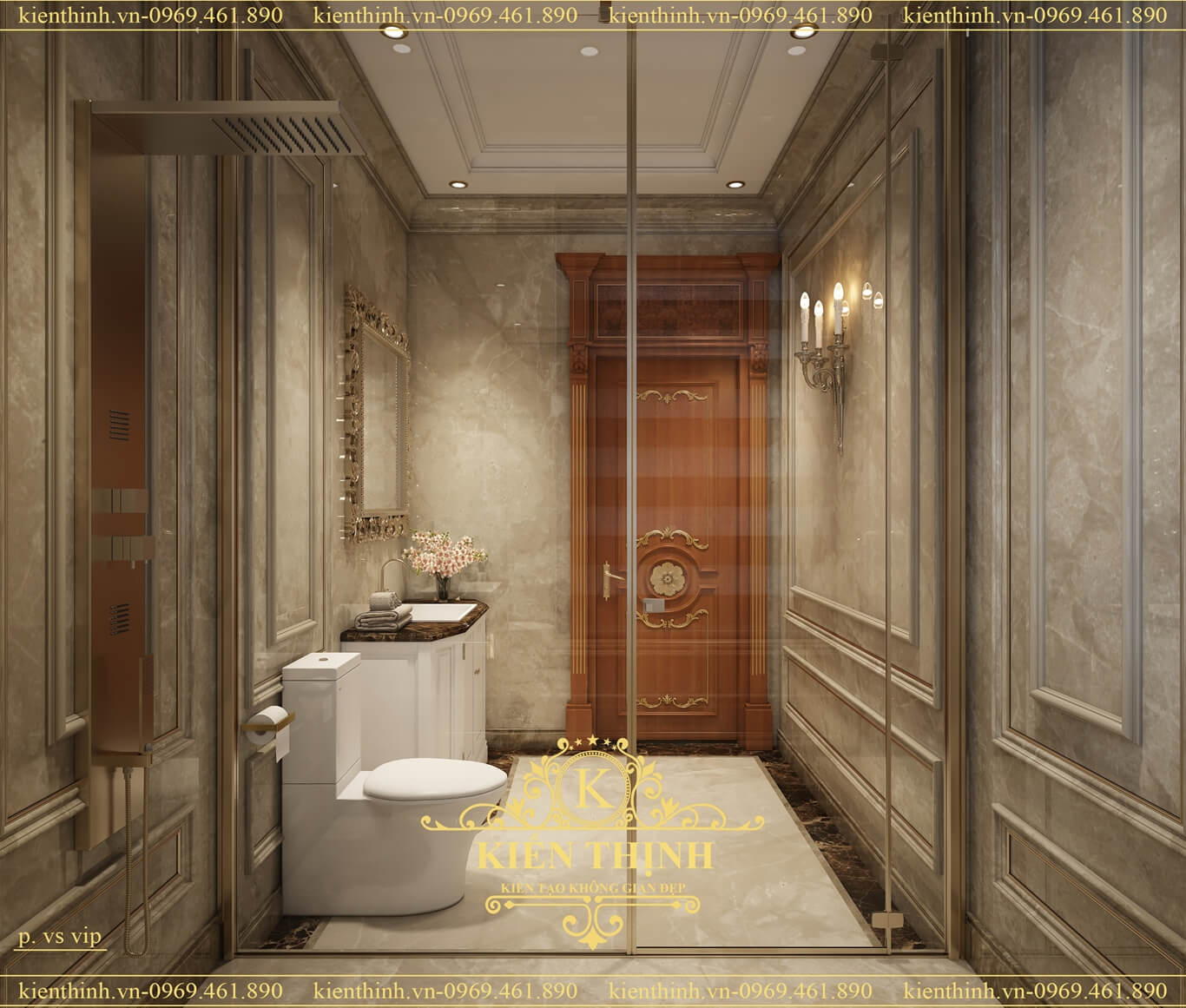 thiết kế nội thất phòng tắm vip sang trọng luxury bathroom