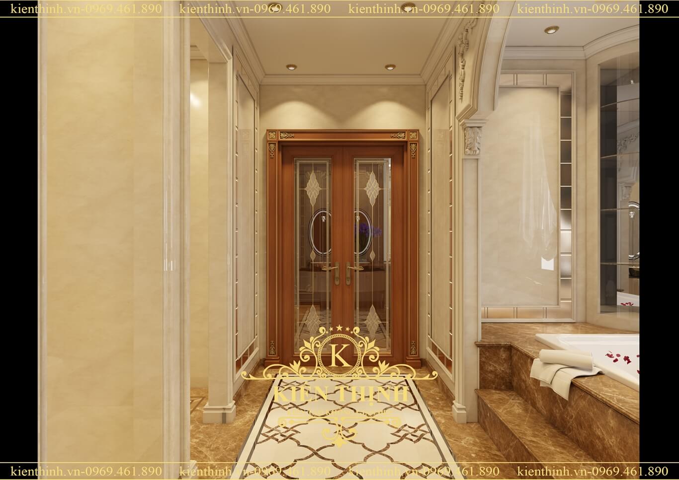 Thiết kế phòng tắm - toilet WC VIP phong cách tân cổ điển đẹp sang trọng