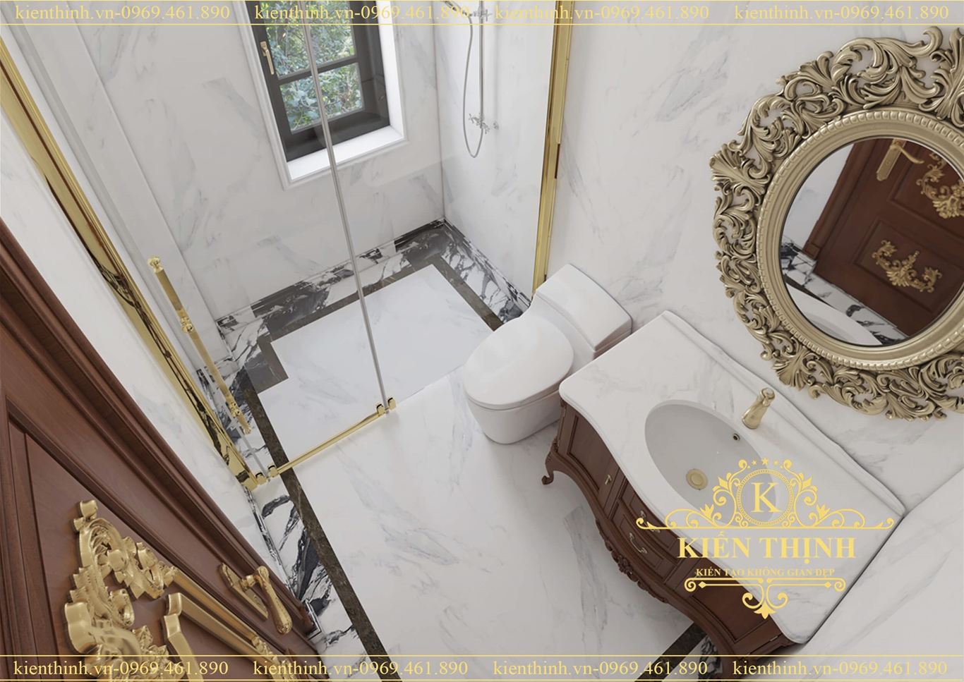 Thiết kế nội thất phòng tắm phong cách tân cổ điển luxury bathroom interior
