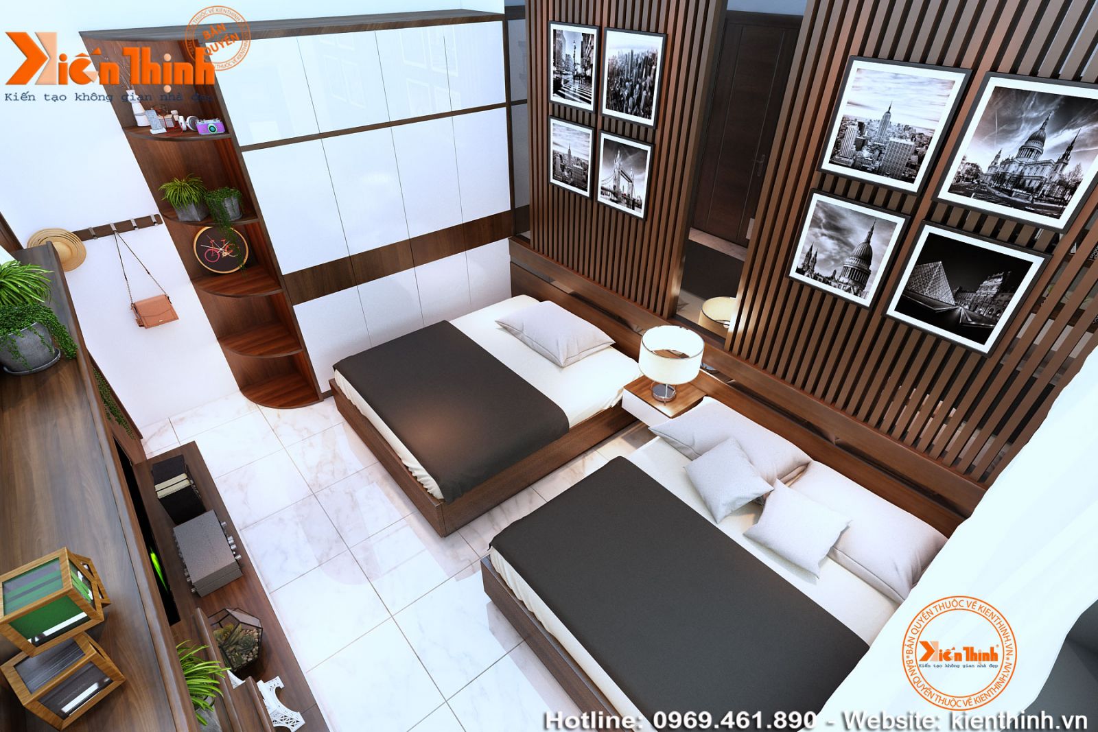 Thiết kế nội thất phòng ngủ phong cách hiện đại NT1755 02