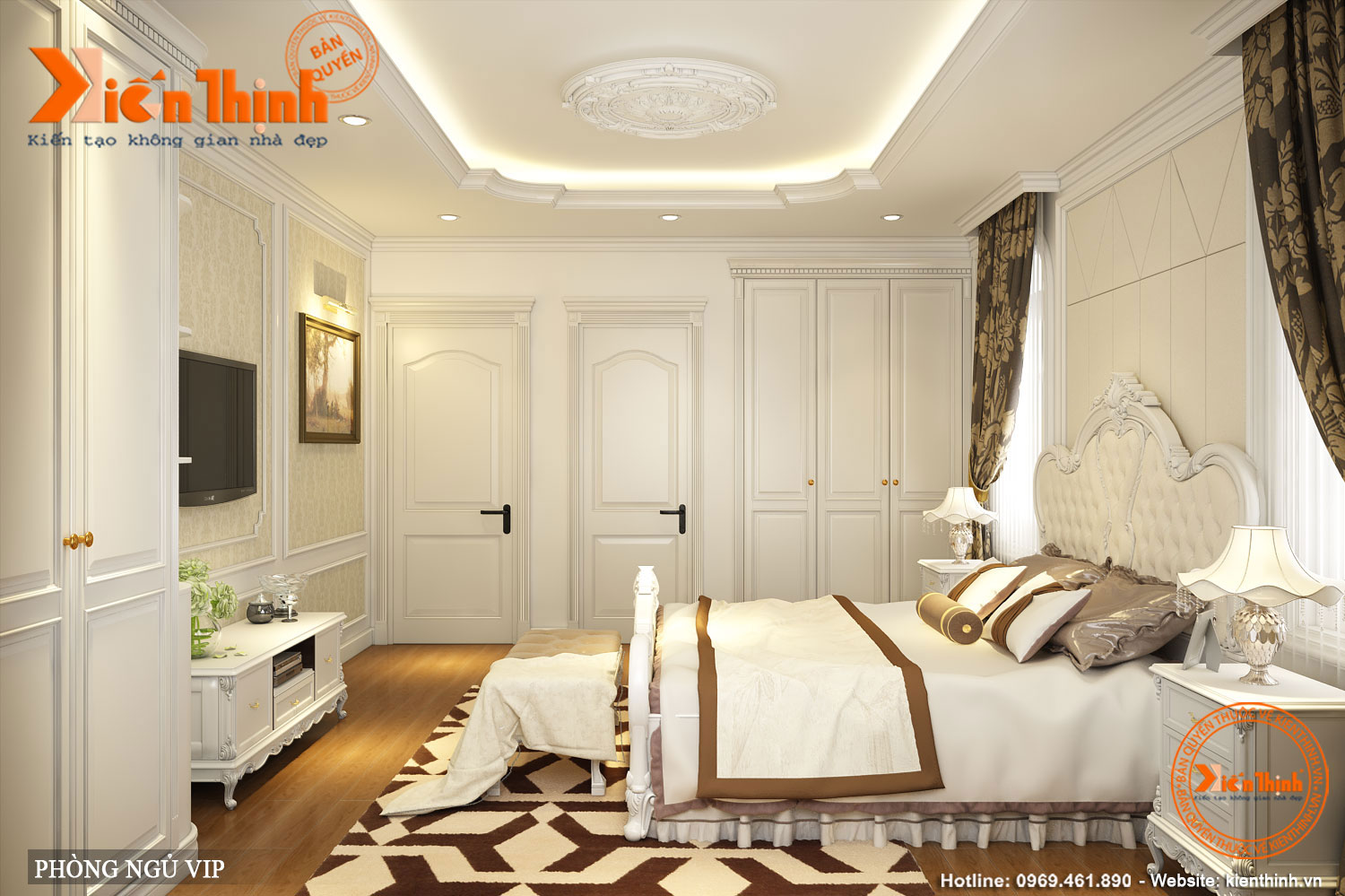 thiết kế nội thất ngủ biệt thự 3 tầng phong cách tân cổ điển đẹp và sang trọng 14