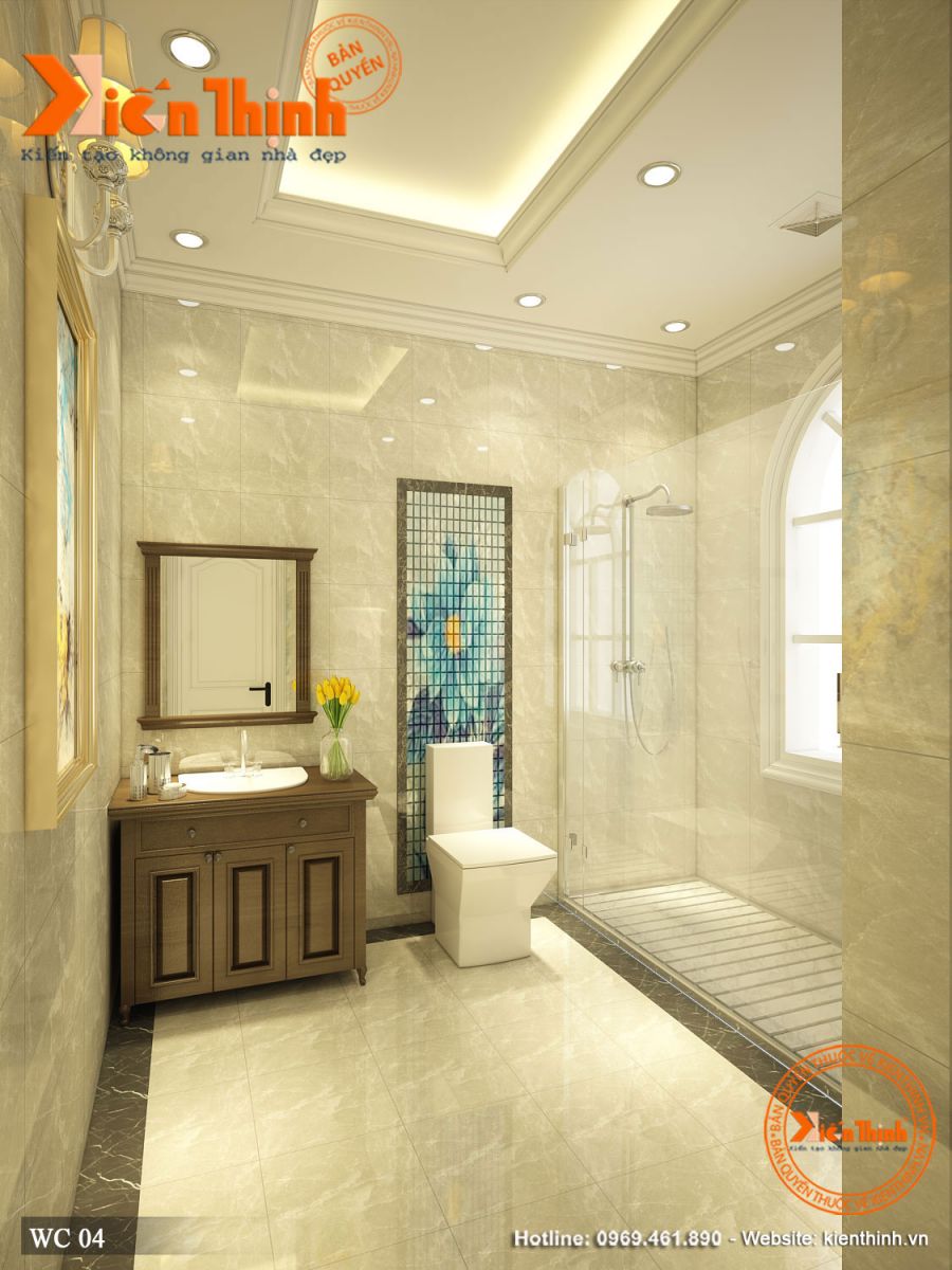 Thiết kế nội thất phòng tắm phong cách tân cổ điển đẹp 03