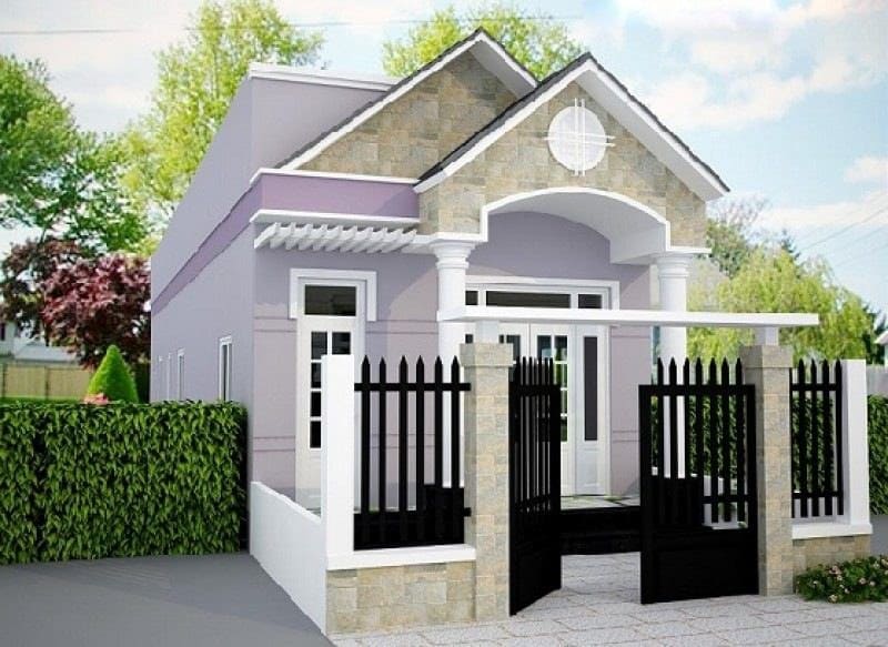 Một căn nhà nông thôn với thiết kế cổng rào theo phong cách tối giản