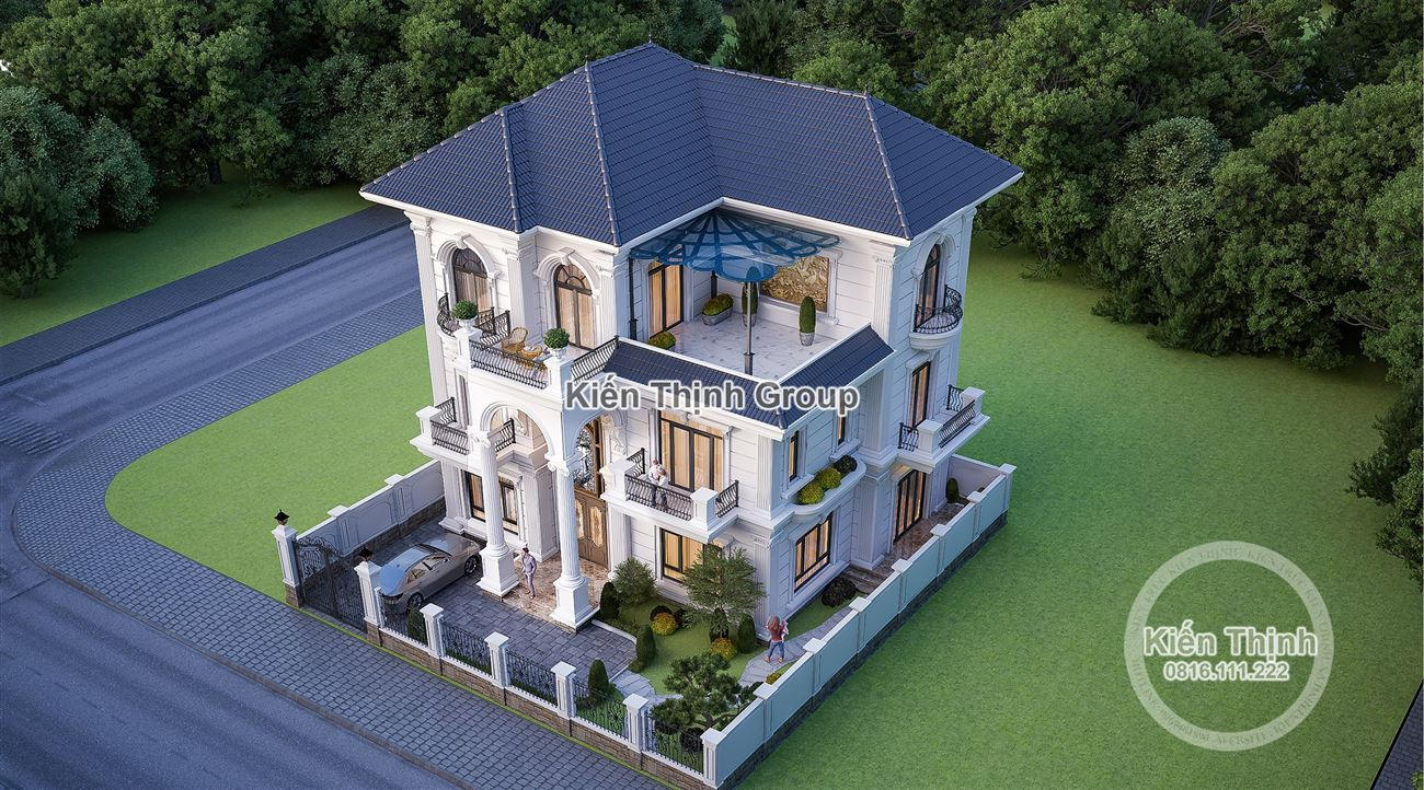 Tổng quan mẫu biệt thự 3 tầng mái Thái nhà vườn ấn tượng