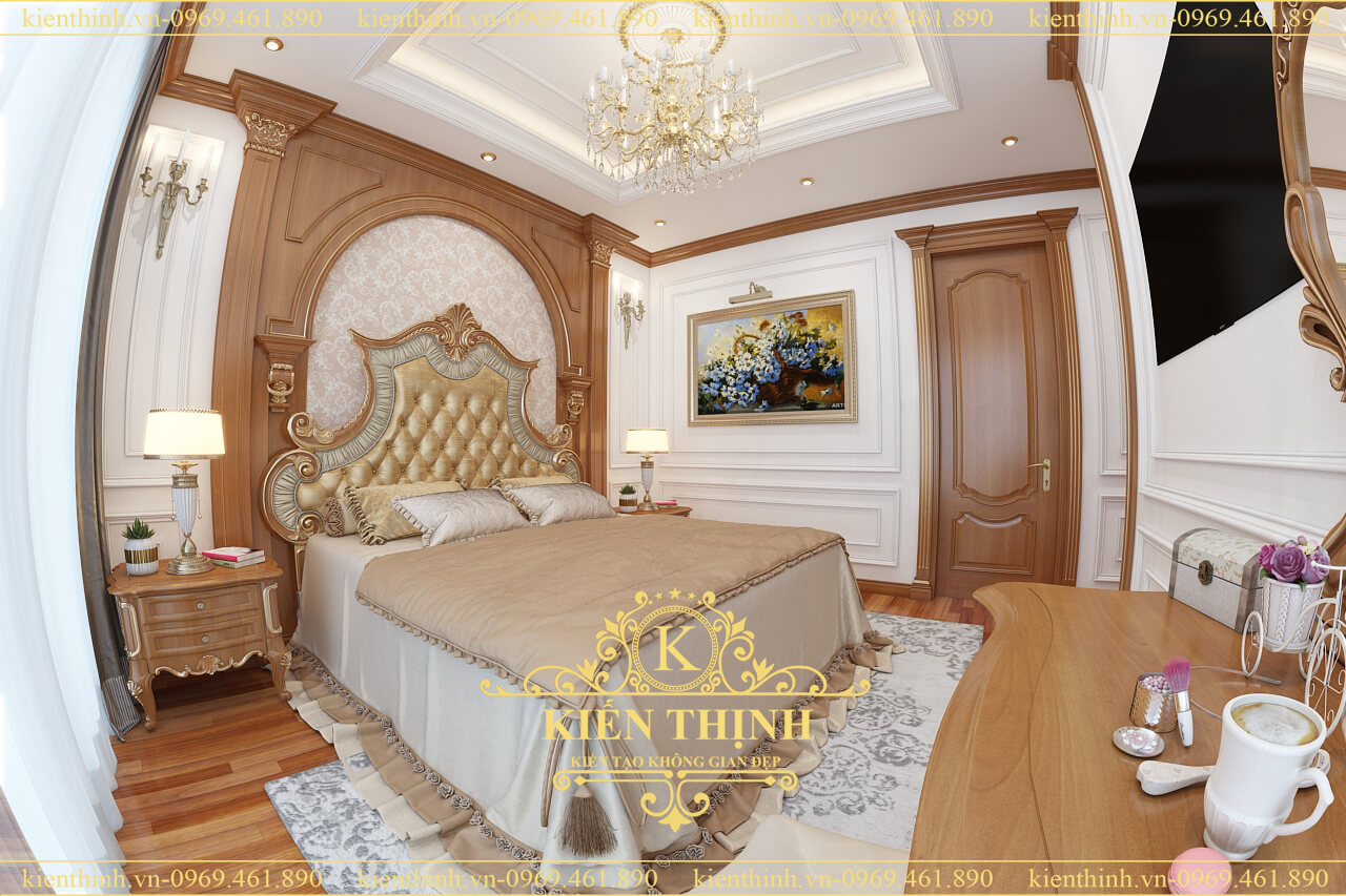Mẫu thiết kế phòng ngủ biệt thự tân cổ điển sang trọng, cao cấp và tinh tế