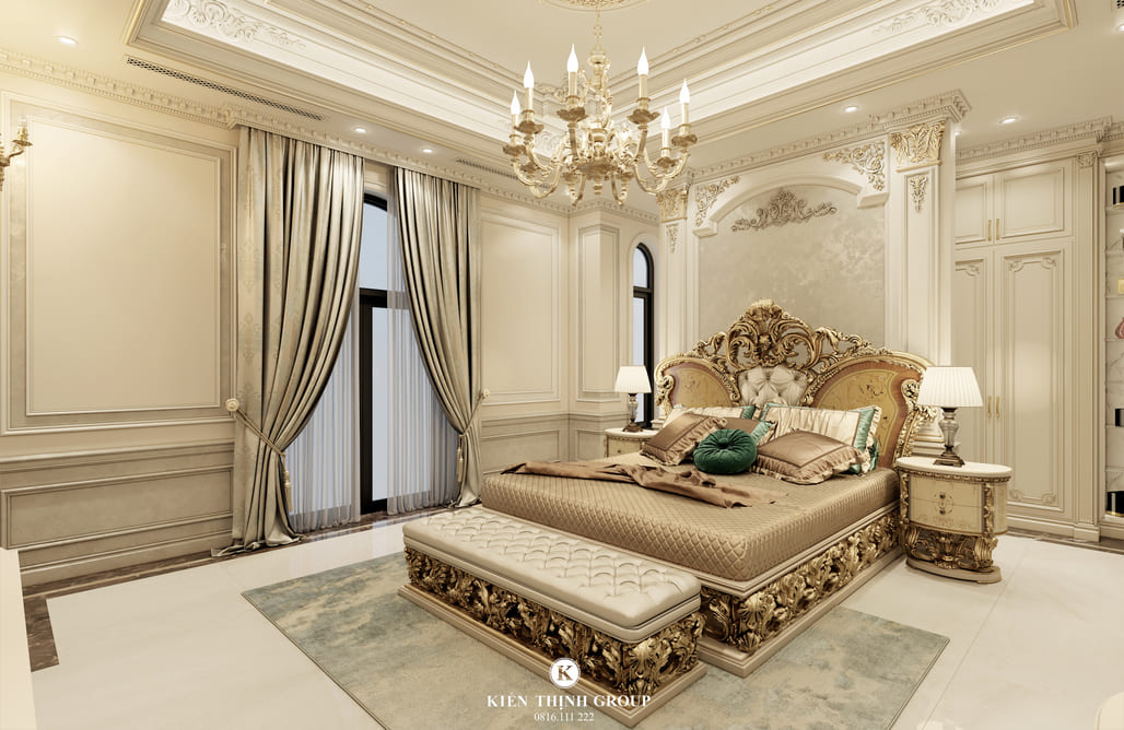 Căn phòng có diện tích đủ rộng kết hợp cùng cách trang trí thanh nhã giúp mang lại sự thoải mái khi sử dụng