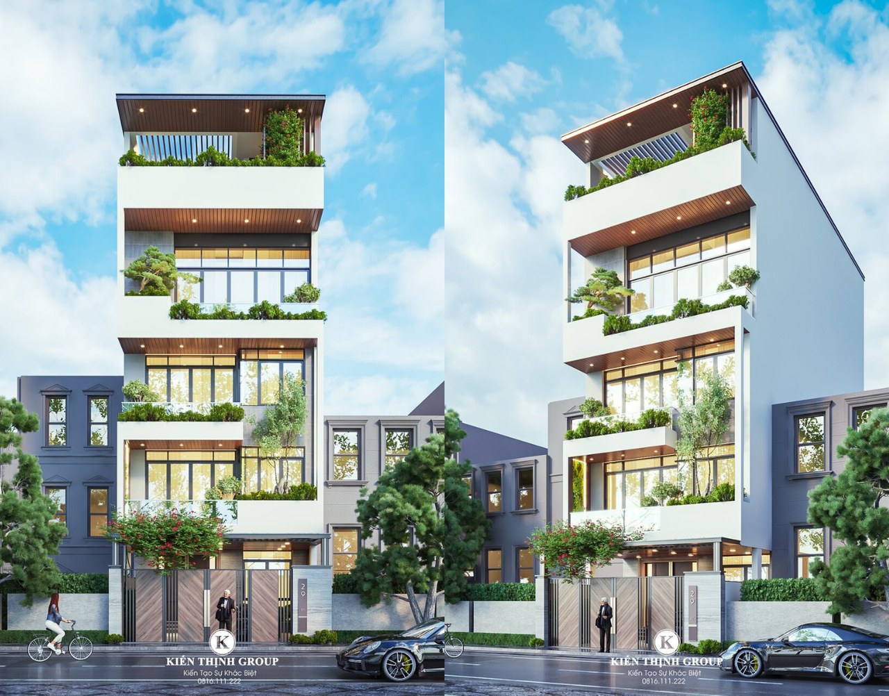 Thiết kế nhà phố hiện đại 5 tầng tại Hà Nội - BT2433