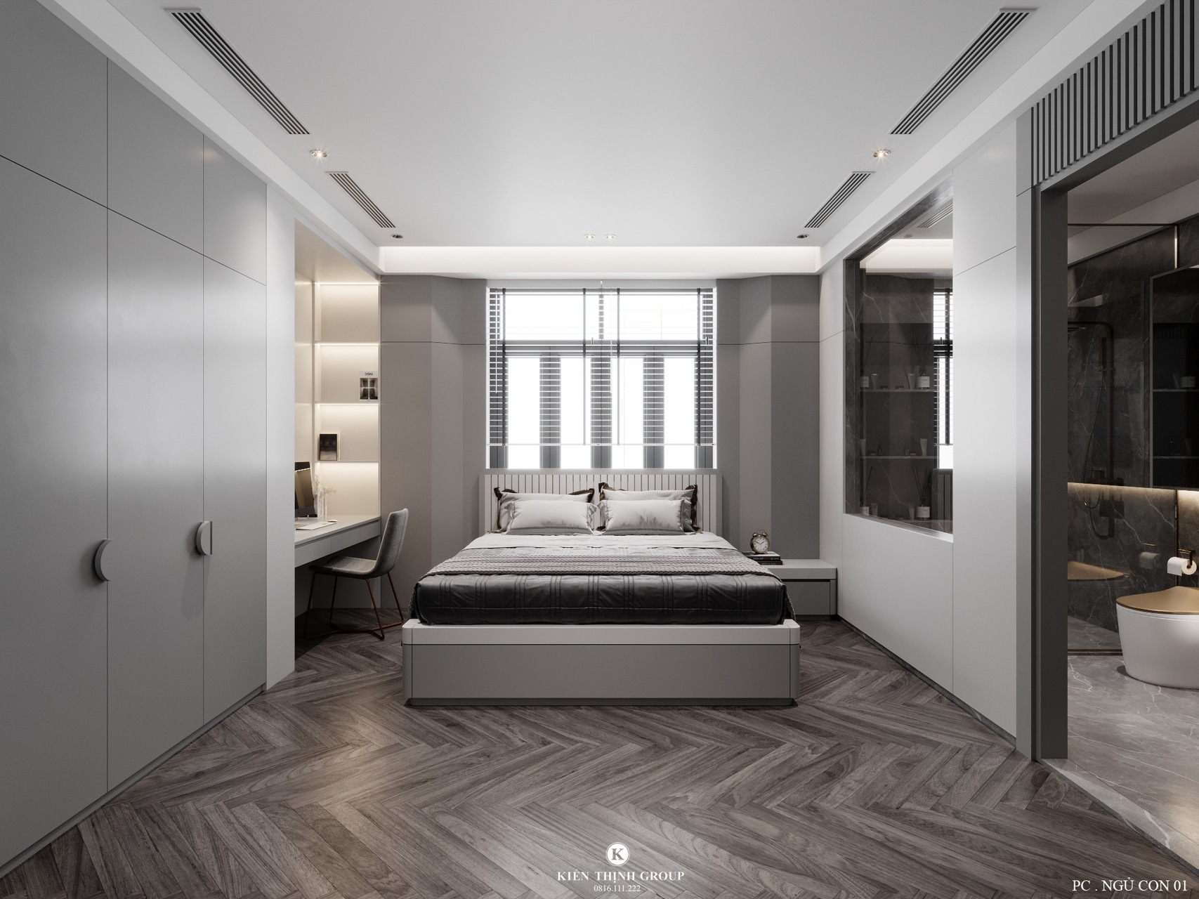 Thiết kế nội thất hiện đại phòng ngủ thường