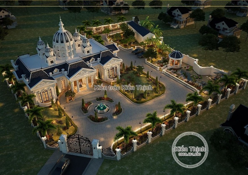 Biệt thự sở hữu diện tích sân vườn rộng lớn bao quanh đem đến không gian thoáng đãng