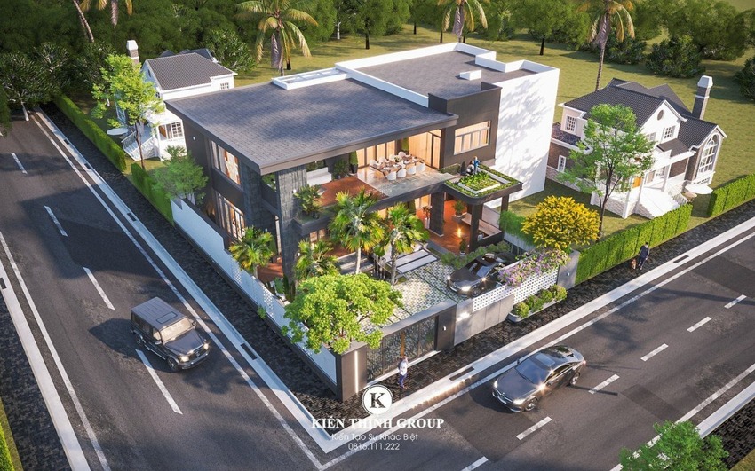 Mẫu biệt thự 2 tầng đầy đủ sân vườn tạo không gian sống xanh và trong lành cho gia chủ