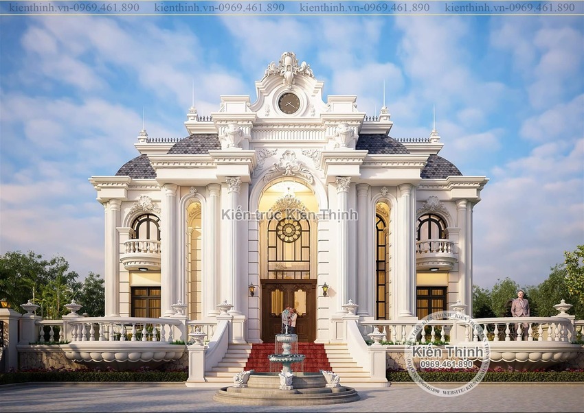 Mặt tiền biệt thự cần thể hiện sự hoành tráng và đặc trưng riêng của gia chủ