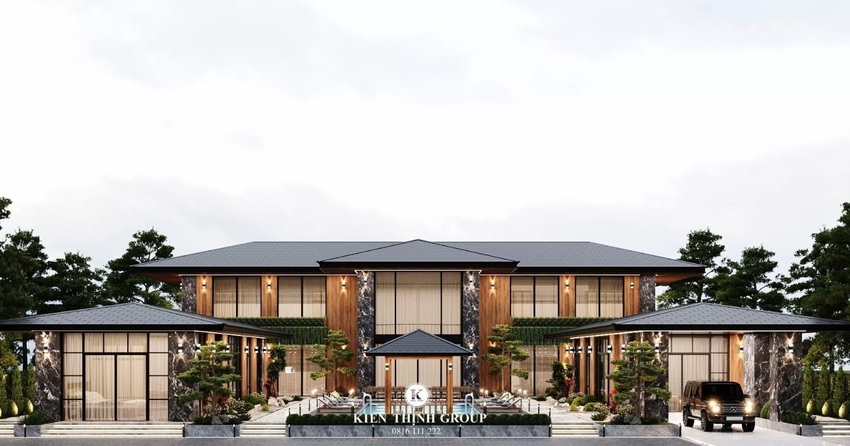 Biệt thự sân vườn cần có diện tích thi công lớn và cách chia tỷ lệ giữa phần sân vườn và biệt thự hợp lý.