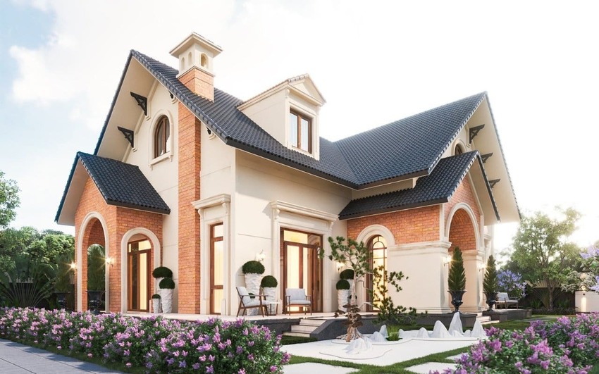 Biệt thự nhà vườn 1 tầng mái Thái mang đến cảm giác thư giãn như trong các resort cao cấp cho gia chủ.