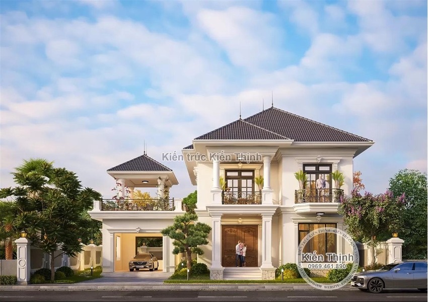 Kiến trúc sư tận dụng tối đa không gian thi công biệt thự 2 tầng 4 phòng, vừa tạo không gian thư giãn cho gia đình, vừa tăng tính thẩm mỹ tổng thể