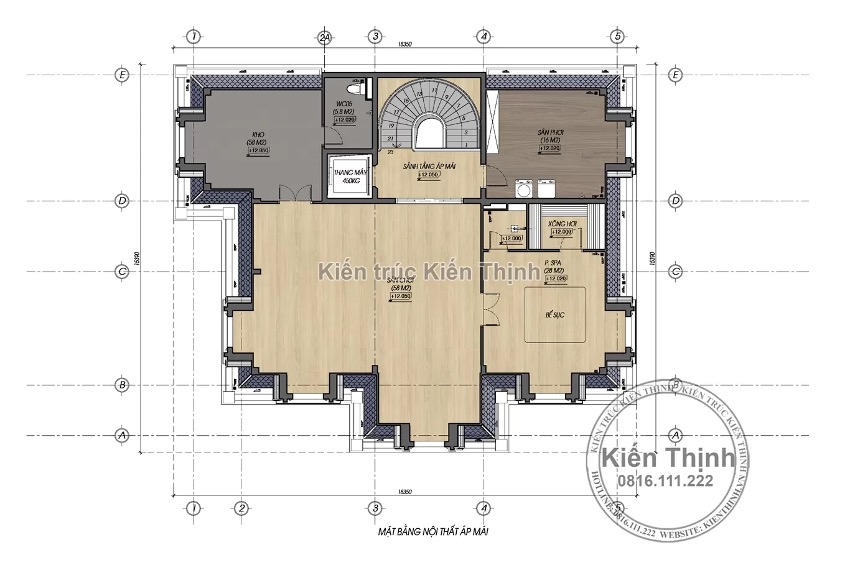 Thiết kế tận dụng tối đa diện tích tầng áp mái, đem đến cho gia chủ không gian sống thư thái, tiện nghi