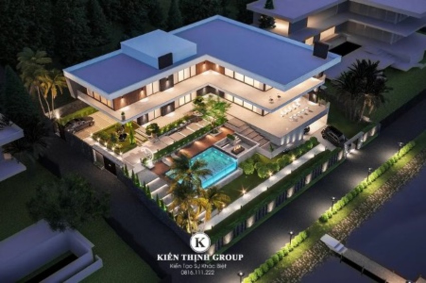 Biệt thự nhà vườn 2 tầng 4 phòng của anh Khánh gây ấn tượng với vẻ đẹp hiện tại như một resort 5 sao sang trọng.