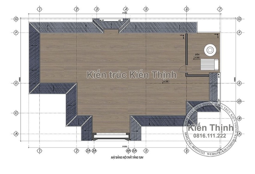 Thiết kế tầng tum hoặc tầng áp mái sẽ tạo thêm một khoảng không gian cho gia chủ sử dụng để làm phòng kho, tầng áp mái sẽ giúp ngôi nhà chống nóng hiệu quả vào mùa hè.
