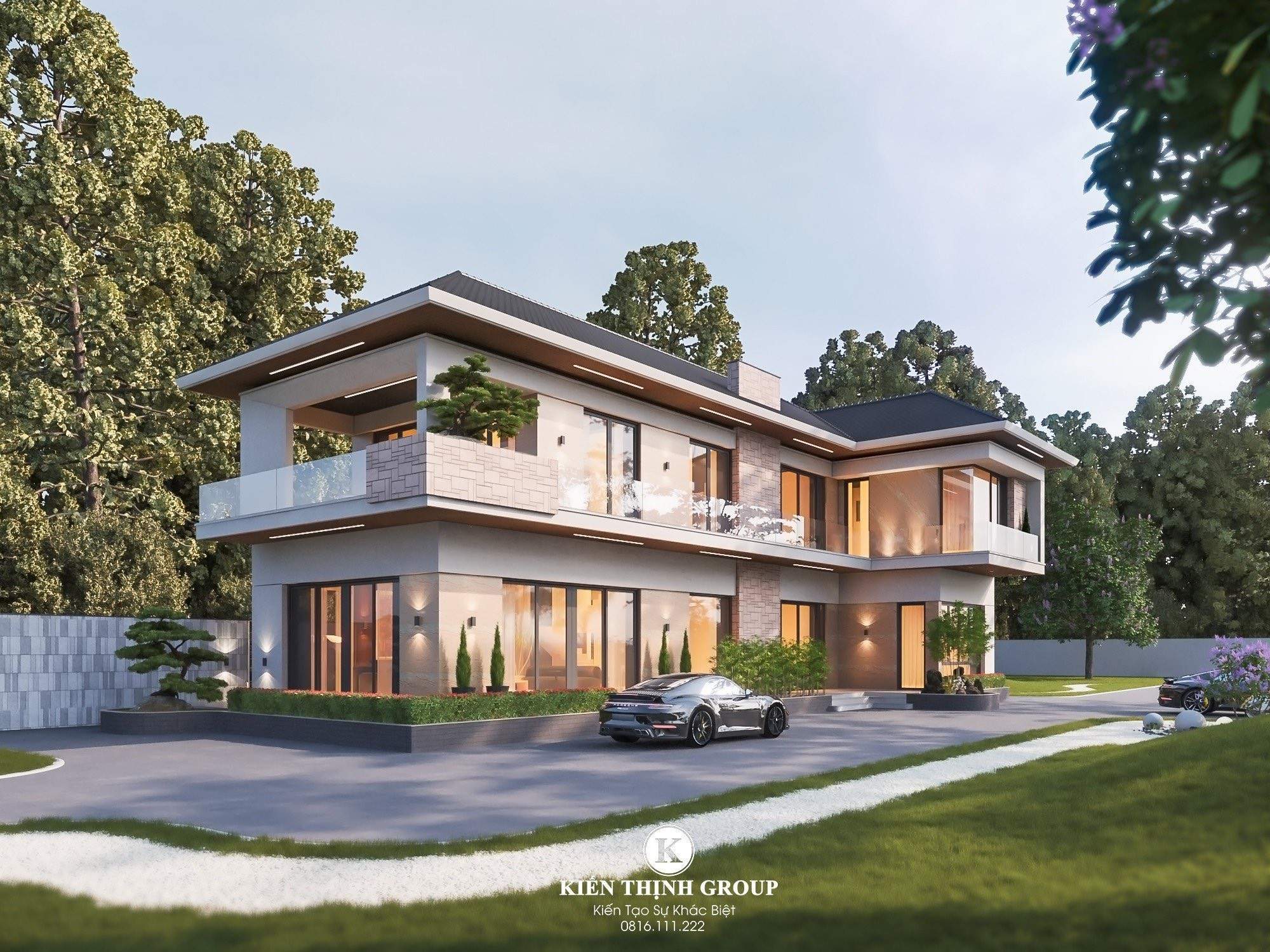 Không gian tổng thể đậm nét hiện đại của ngôi biệt thự