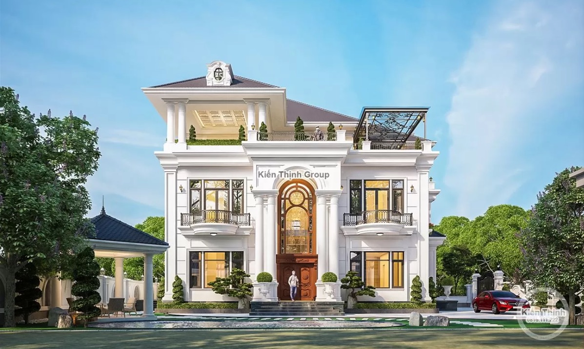 Biệt thự mái Nhật 3 tầng thỏa mãn về nhu cầu công năng, tính thẩm mỹ của nhiều gia chủ hiện nay