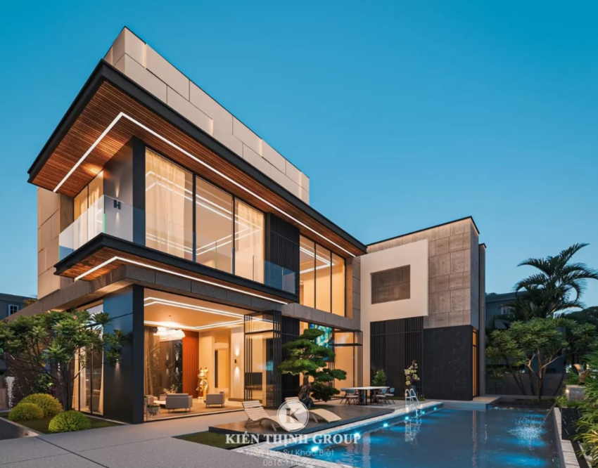 Hồ bơi lớn vừa là không gian vui chơi,