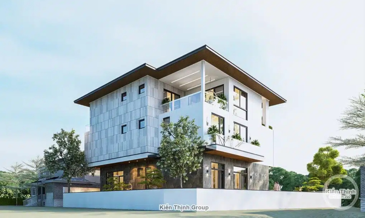 Tổng thể kiến trúc kiên cố, vững chắc của ngôi biệt thự tại Đà Lạt, thể hiện dấu ấn cá nhân của gia chủ trên từng chi tiết