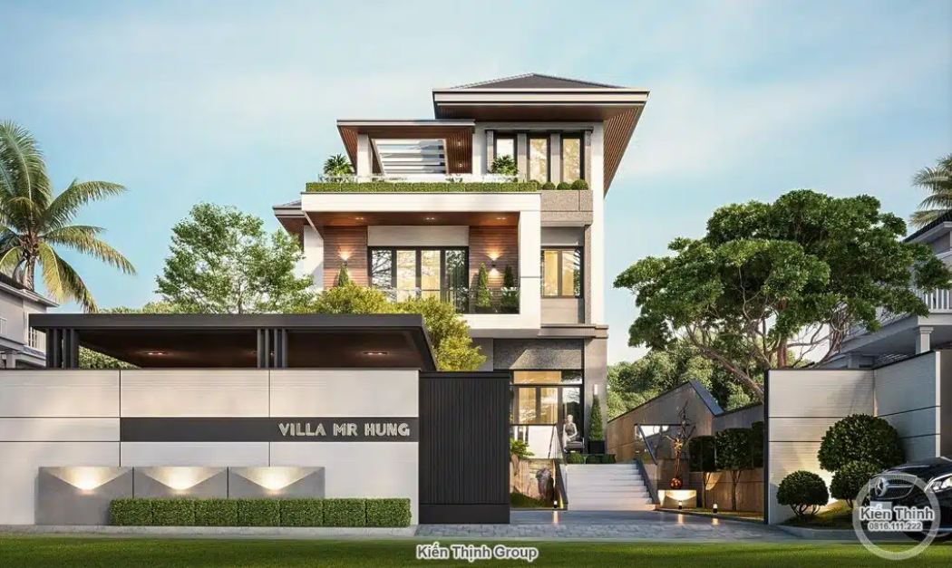 Các khối hình được bố trí đưa ra lùi vào linh hoạt