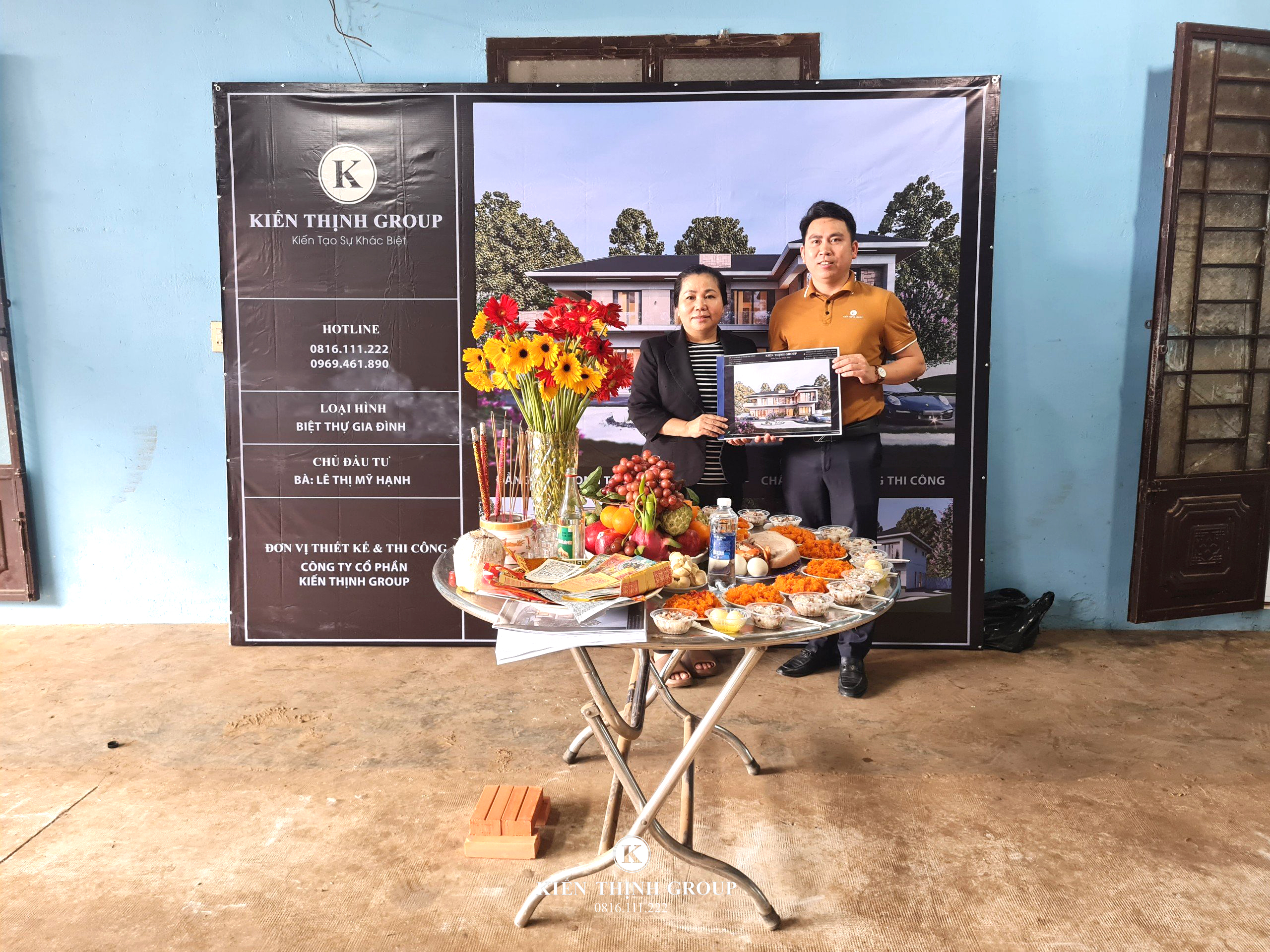 Lễ khởi công biệt thự 2 tầng hiện đại đơn giản, đẹp tại Đồng Nai