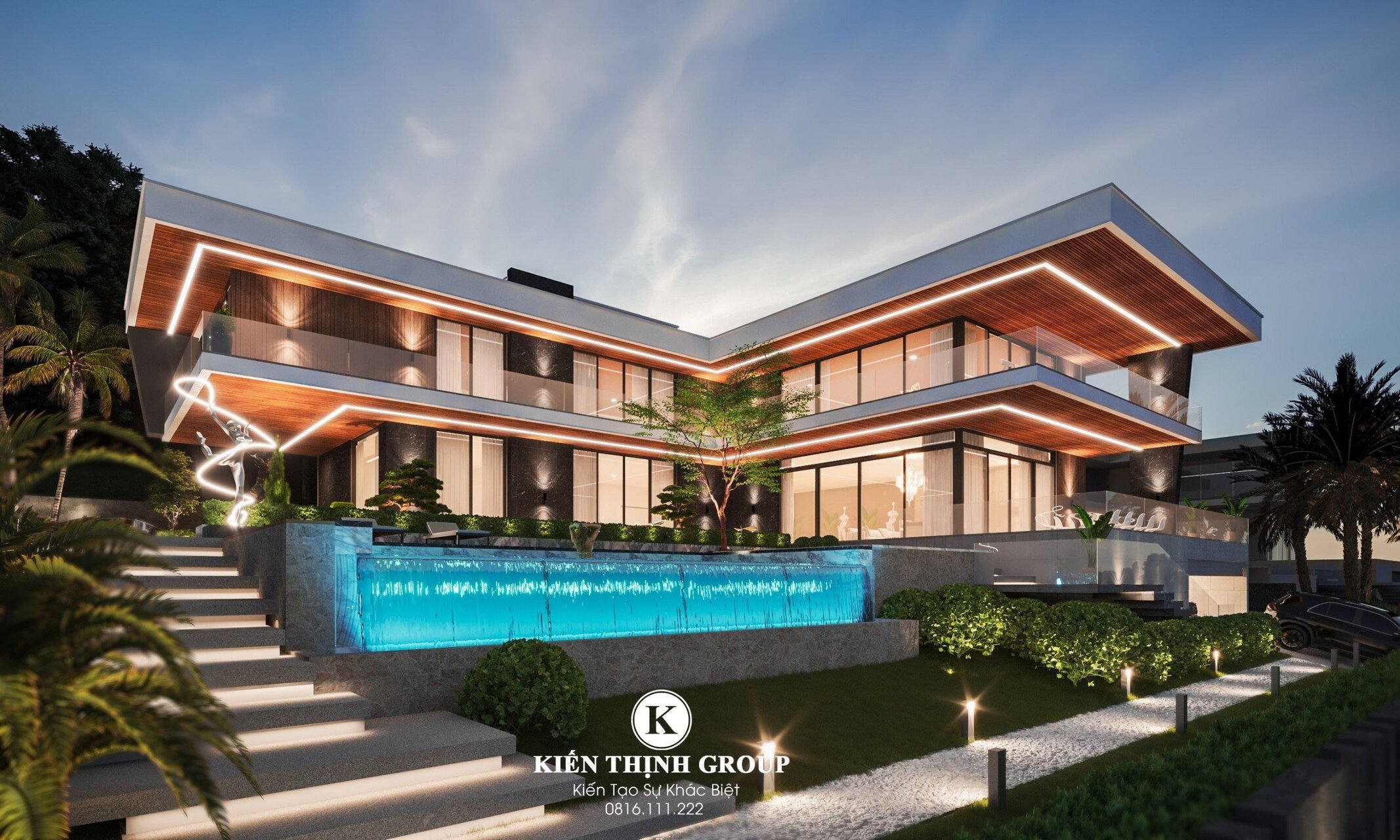 Thiết kế sân vườn biệt thự nghỉ dưỡng tại Quảng Ninh - BT2326