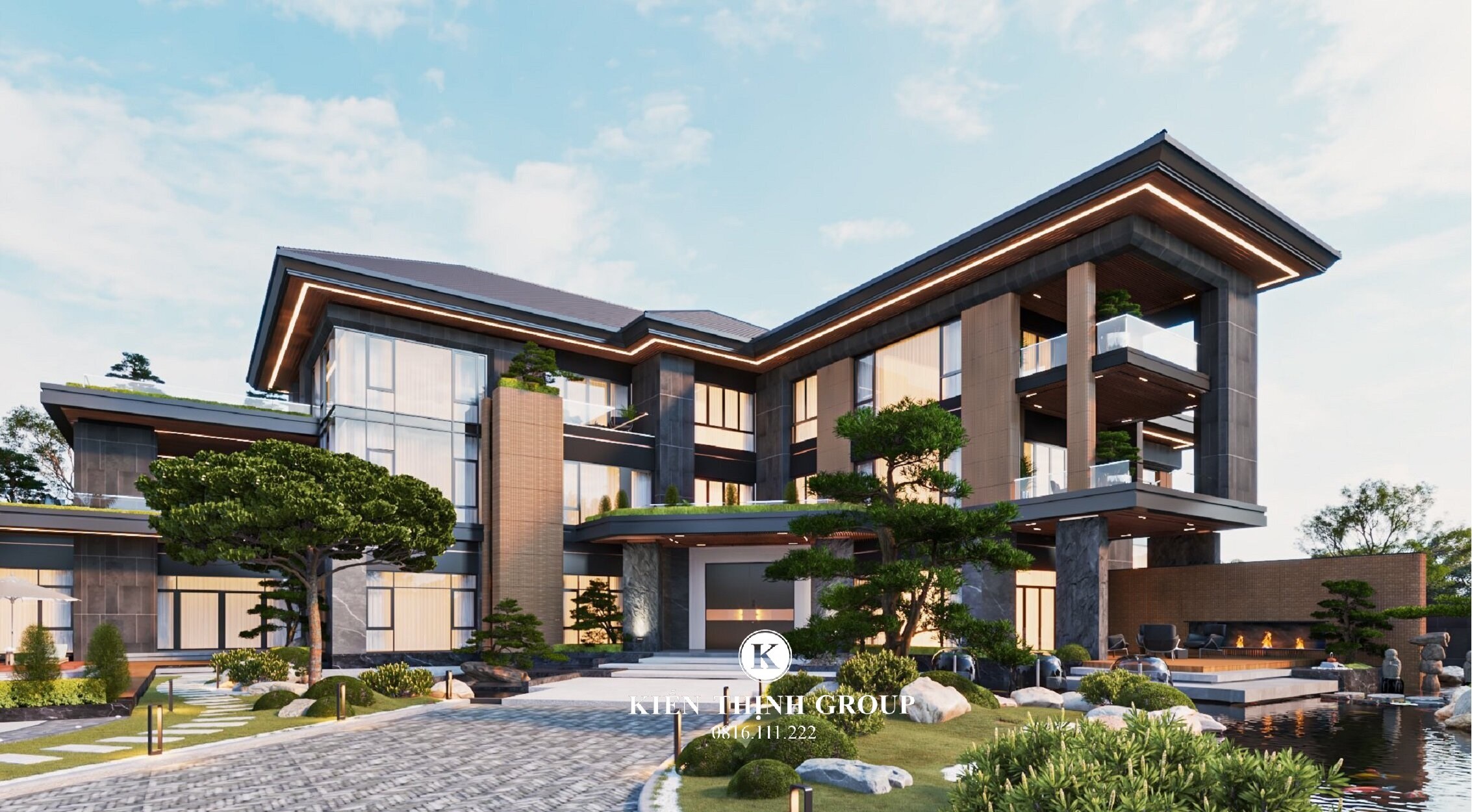 Thiết kế sân vườn biệt thự tại Bình Định - BT2340