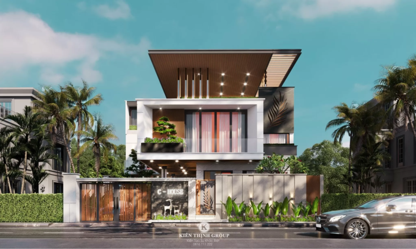 Thiết kế đơn giản, góc cạnh luôn được ưu tiên trong các kiểu biệt thự hiện đại