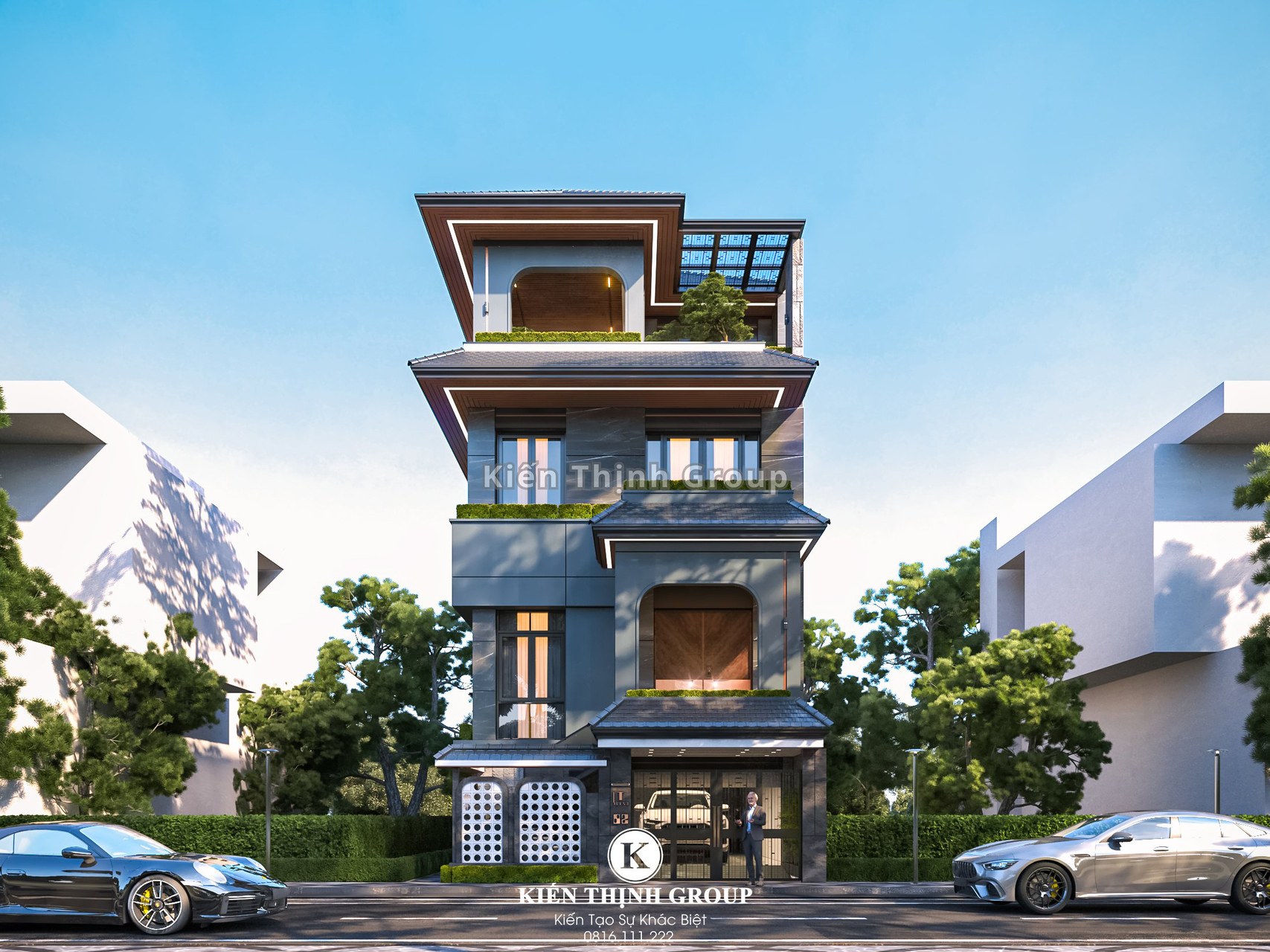 Thiết kế biệt thự có gara tại tầng 1